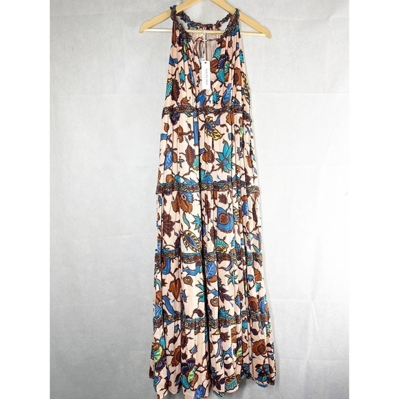 Anthropologie Love The Label Boho Printed Maxi Dress Size Small - Picture 1 of 10